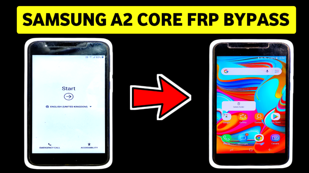 Samsung A2 Core FRP Bypass Without PC