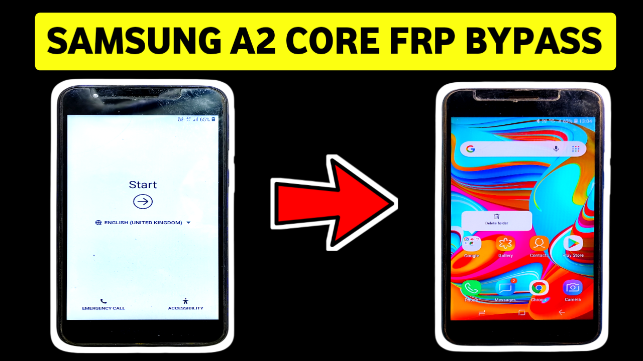 Samsung A2 Core FRP Bypass Without PC