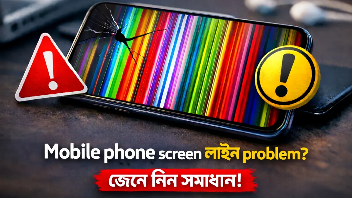 Mobile ফোনের স্ক্রিনে রঙিন লাইন problem